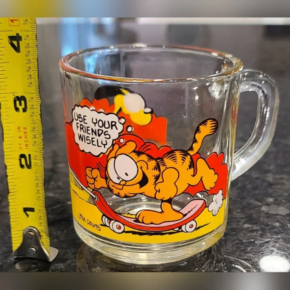 Vintage 1978 Garfield & Odie Collectors Glass Mugs - Set of 2 - Picture 5 of 14